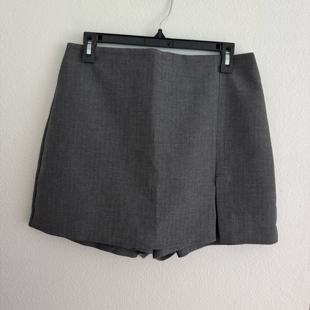 Zara Womens Gray Slit Mini Skort L